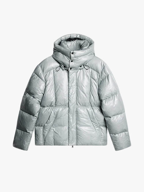 Premium gris clair surdimensionné doudoune à capuche
