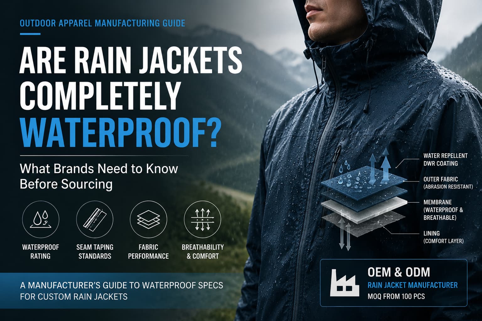 Vestes imperméables de pluie expliquées: les principales marques de spécifications devraient vérifier avant la Production OEM